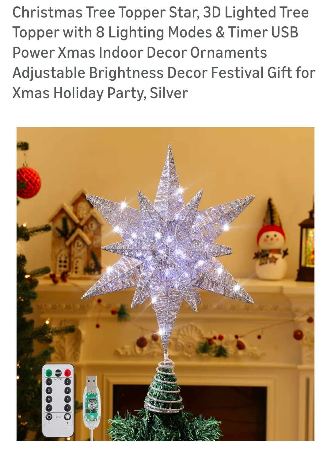 Light up Christmas Tree Topper