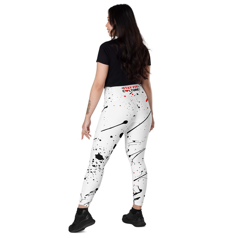 Thumbnail: Splatter Crossover leggings with pockets