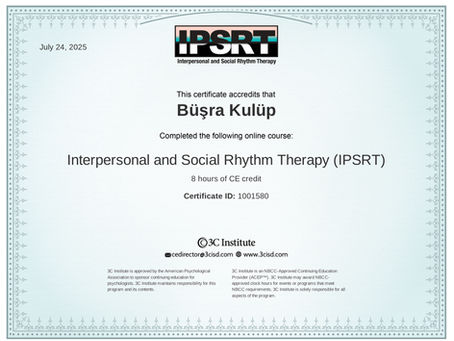 IPSRT Kişilerarası ve Sosyal Ritim Terapisi: Ruh Sağlığında Bilimsel ve Etkili Bir Yöntem
