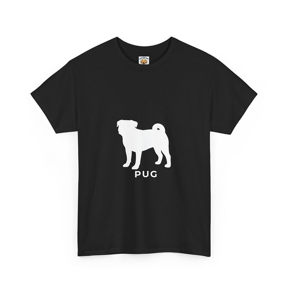 Thumbnail: Pug T-shirt - Silhouette Dog Gift - Ships from Canada