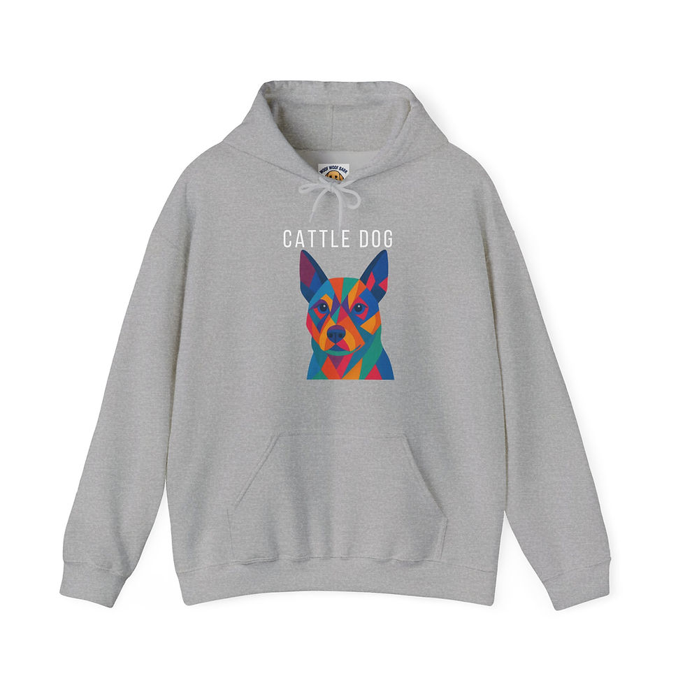 Thumbnail: Australian Cattle Dog Hoodie - Cubism Design - Ships from Canada