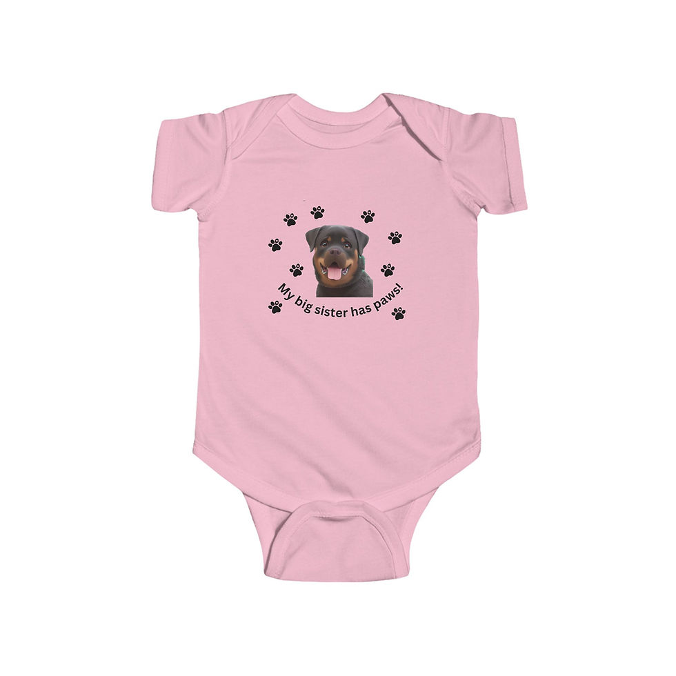 Thumbnail: Baby Onesie, Rottweiler, Big Sister, Baby Gift, Dog Lover Baby Apparel, Newborn