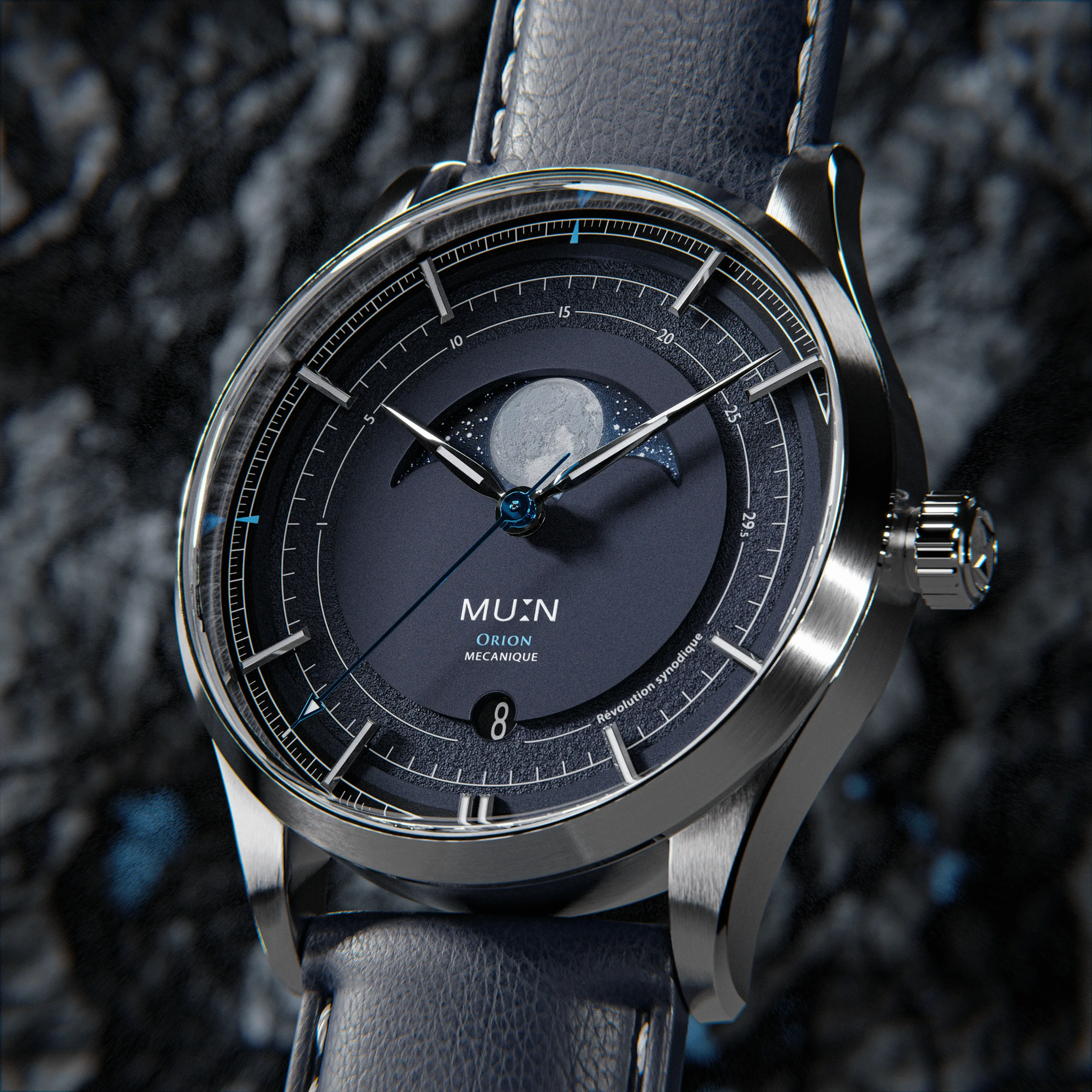 ORION GREY - Artemis collection | SWISS MADE MOON PHASE