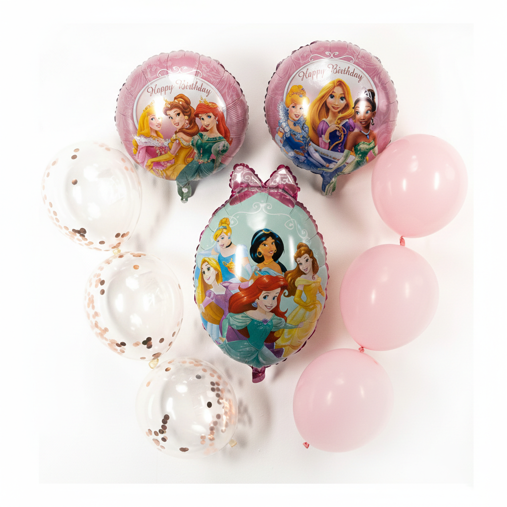 Set globos Princesas 9piezas