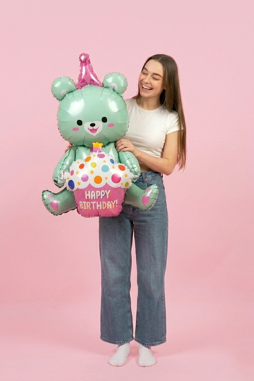 Globo de Oso Feliz Cumpleaños 38Pulgadas