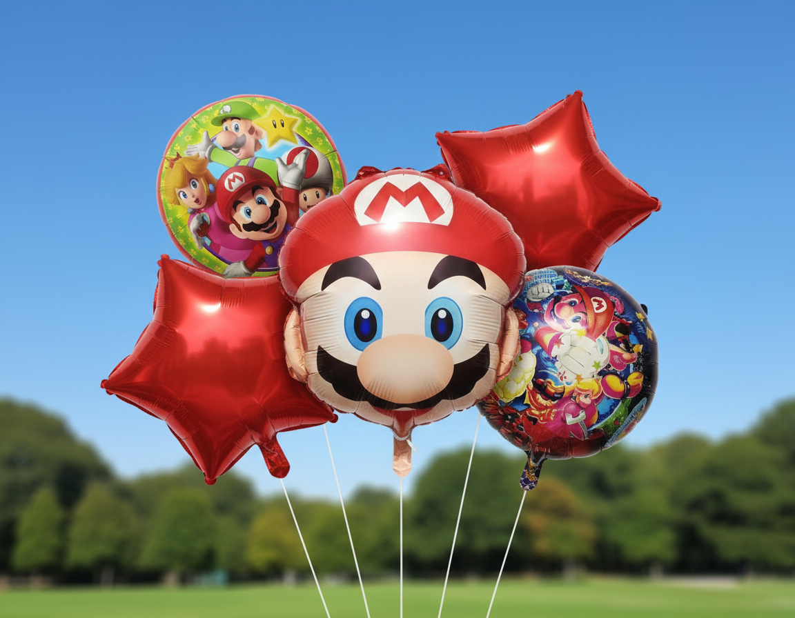 Set globos Mario 5piezas