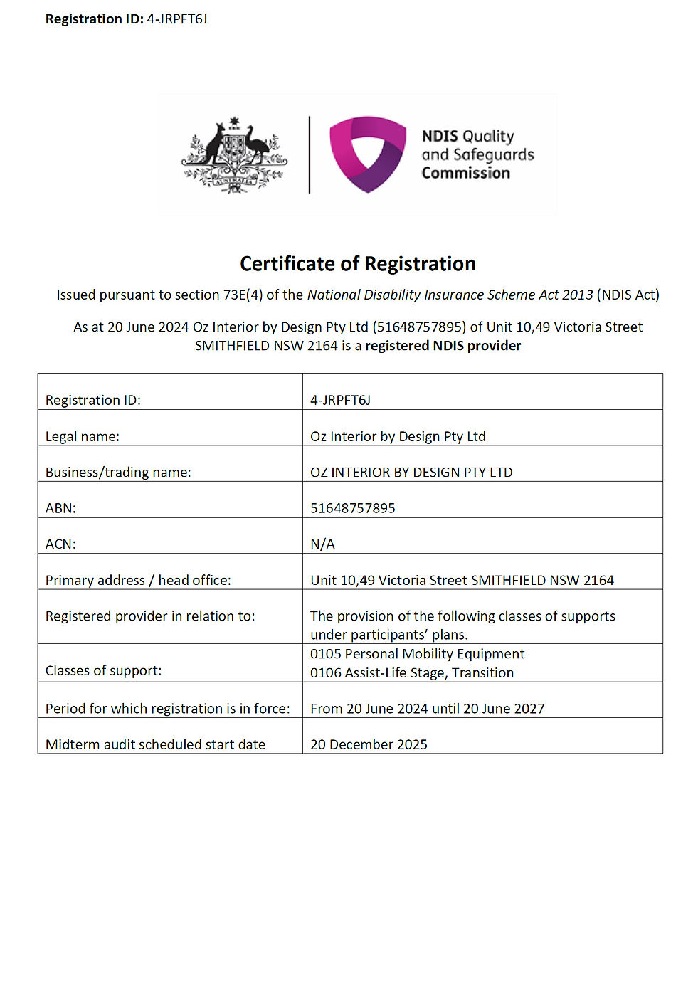 NDIS Registered