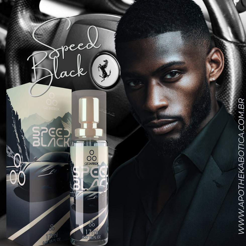 Perfume Speed  Black Masculino Aromático Fougère 17ml Ozonteck