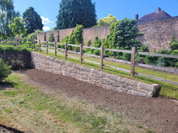 Slanted Stone Wall Restoration