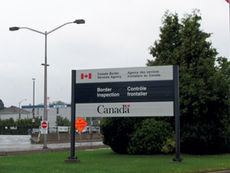 Canada Border Services Agency border inspection sign at a Canadian customs and immigration checkpoint
