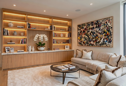 Luxury Living Room with abstract artwork