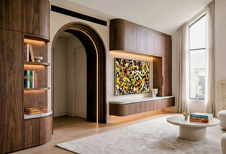 Luxury bespoke joinery and abstract artwork