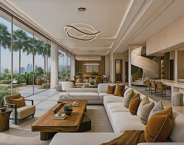 Luxury, modern contemporary Living Room, Dubai