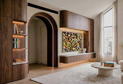 Bespoke high-end joinery with abstract artwork