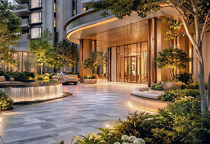 Luxury branded residence rendering