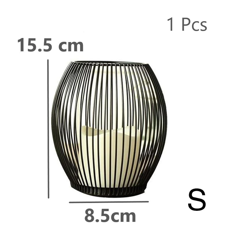 Thumbnail: 3 Pcs/Set Iron Candle Holder Hollow Vintage Lanterns 