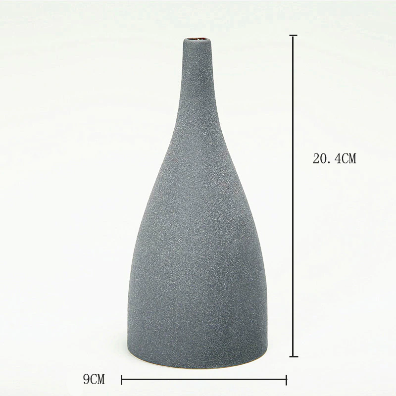 Thumbnail: Nordic Modern Ceramic Frosted Vase Crafts Plain Pottery Flower Pots Art