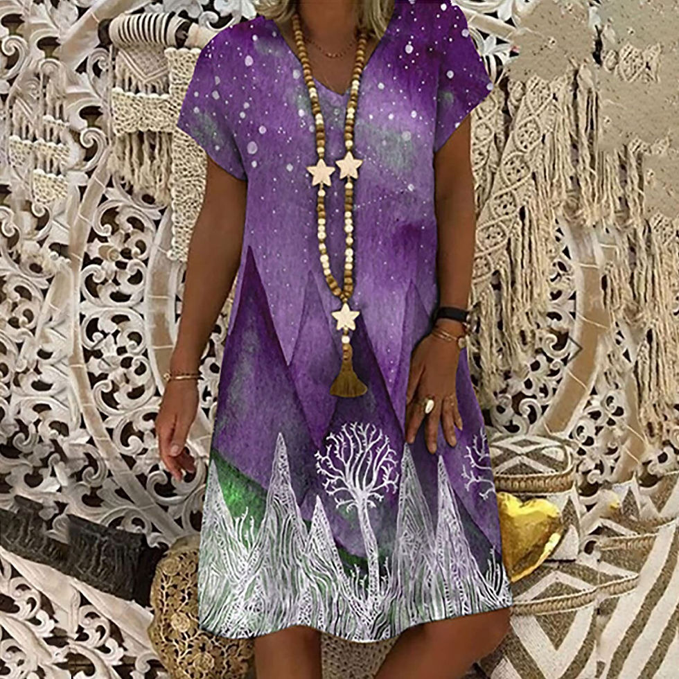 Thumbnail: Summer Women Floral Casual Dress Short Sleeve V Neck Elegant Dresses For Women