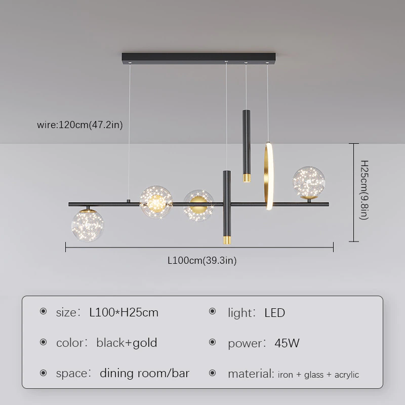 Thumbnail: Modern Nordic Style Led Chandelier  Glass Ball Star Design Hanging Light