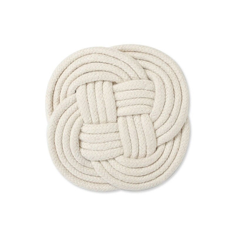 Thumbnail: Boho Decor Table Coaster Mats Hemp Rope Vintage Handmade Cotton Table Pads