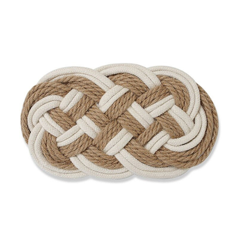 Thumbnail: Boho Decor Table Coaster Mats Hemp Rope Vintage Handmade Cotton Table Pads