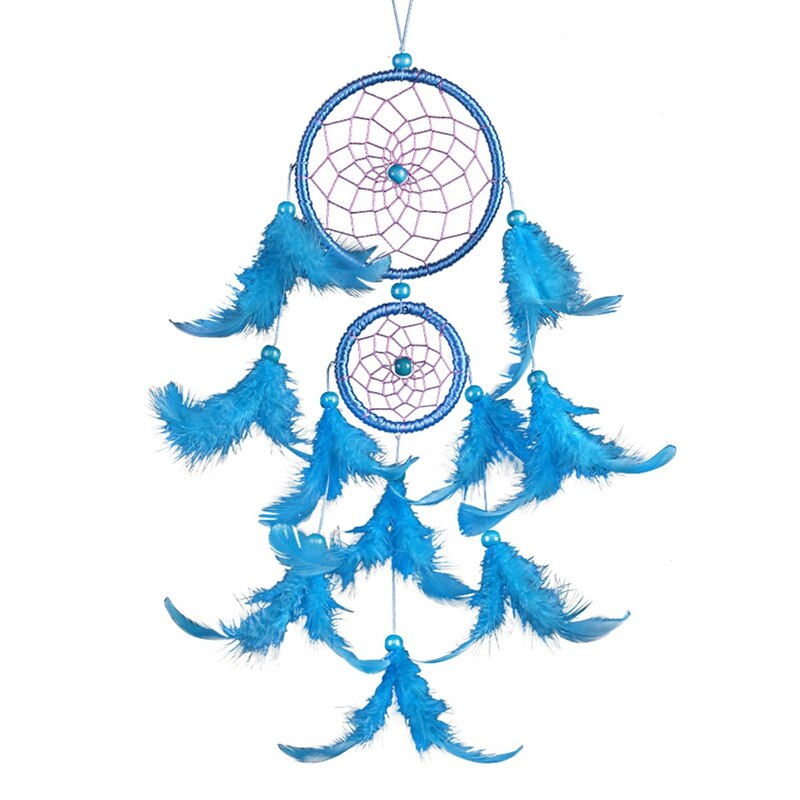 Thumbnail: Feather Crafts Dream Catcher Brown Wind Chimes Handmade Christmas Net