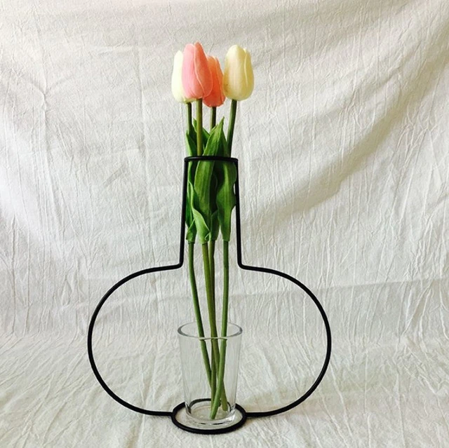 Thumbnail: Retro Iron Line Flowers Vases Metal Plant Holder Nordic Styles 