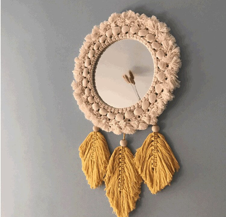 Thumbnail: Wall Mirror Taperstry Decor with Shell Leaf Decorative 