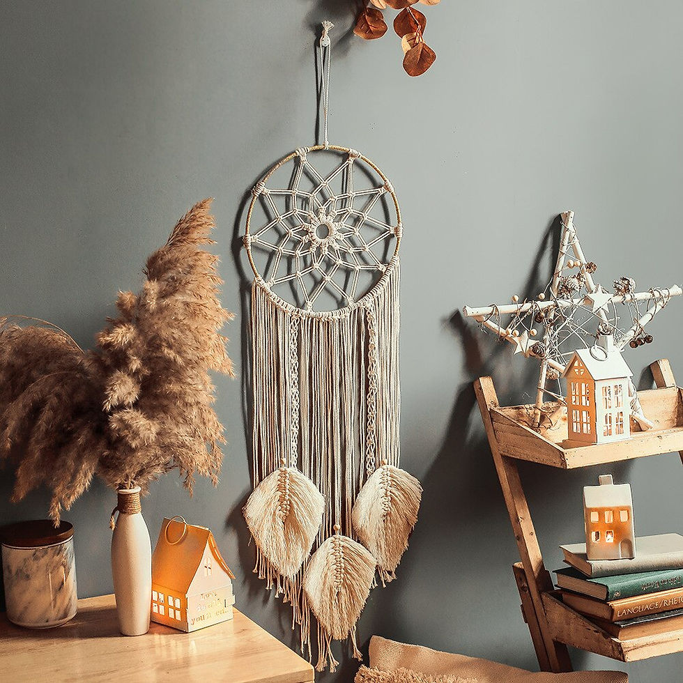 Thumbnail: Bohemian Cotton Handwoven Dreamcatcher Boho Decor Wall Hanging Tapestry 