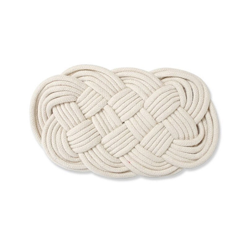 Thumbnail: Boho Decor Table Coaster Mats Hemp Rope Vintage Handmade Cotton Table Pads