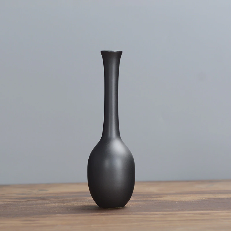 Thumbnail: Simple Creative Black Ceramic  Vases, Modern Nordic Home Decoration