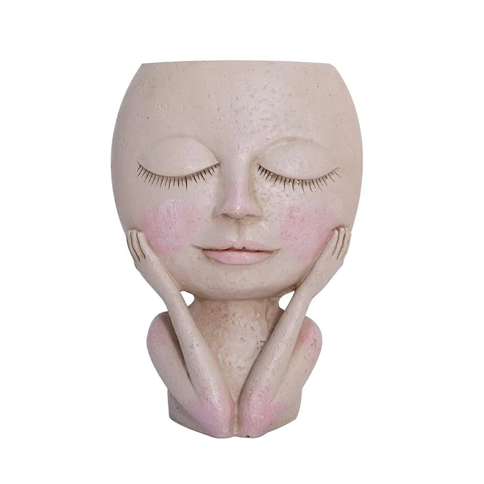 Thumbnail: Girls Face Head Flower Planter Succulent Plant Flower Container Pot
