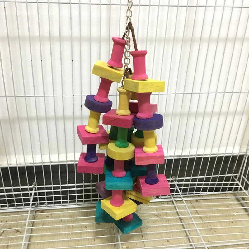 Thumbnail: 1pcs Parrot Chewing Toy Bird Parrot Blocks Knots Tearing Toy Bird Cage Bite Toy