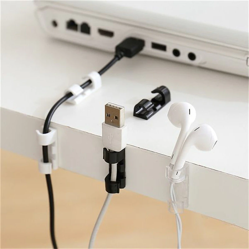 Thumbnail: Cable Organizer Clips Cable Workstation Wire Manager Cord Holder USB Charging