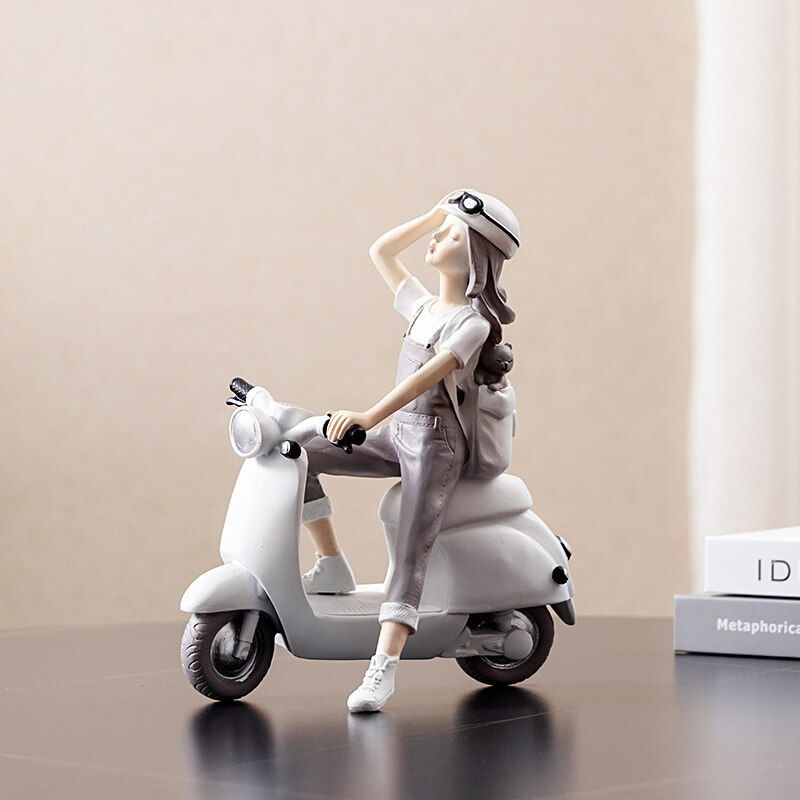 Thumbnail: Home Decorative Travel Girl Figurine Decoration Ornaments Sculpture 