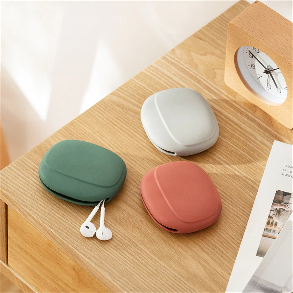 Thumbnail: Silicone Earphone Bag Line Charger Cable USB Headphone Storage Box 