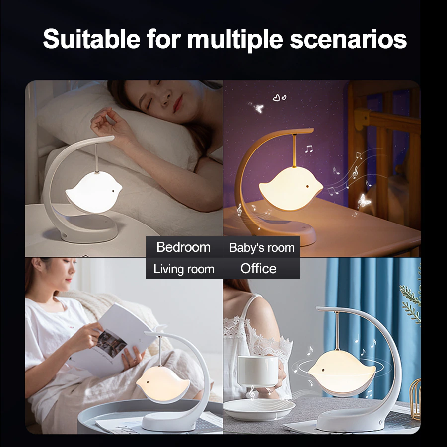 Thumbnail: Smart Bluetooth-Compatible Music Led Night Light Colorful Speaker Touch Control 