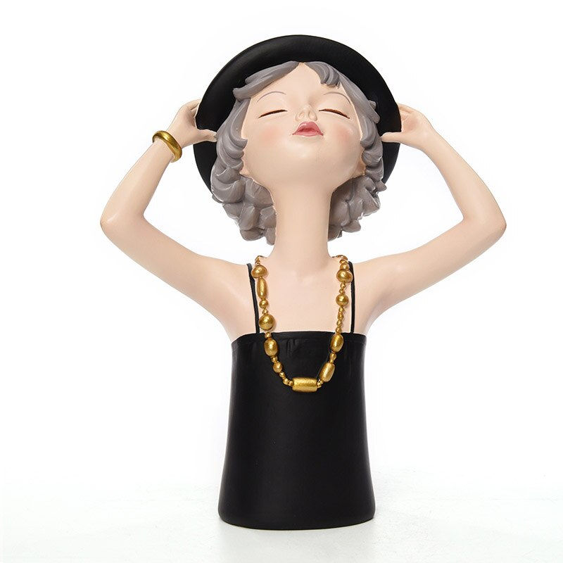 Thumbnail: ARTLOVIN Creative Sunny Girl Figurine Summer  Modern Yellow Girl Sculptures 