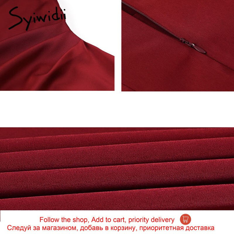 Thumbnail: Elegant Party Dress Silk Midi Dress Spaghetti Strap Long Satin Dresses
