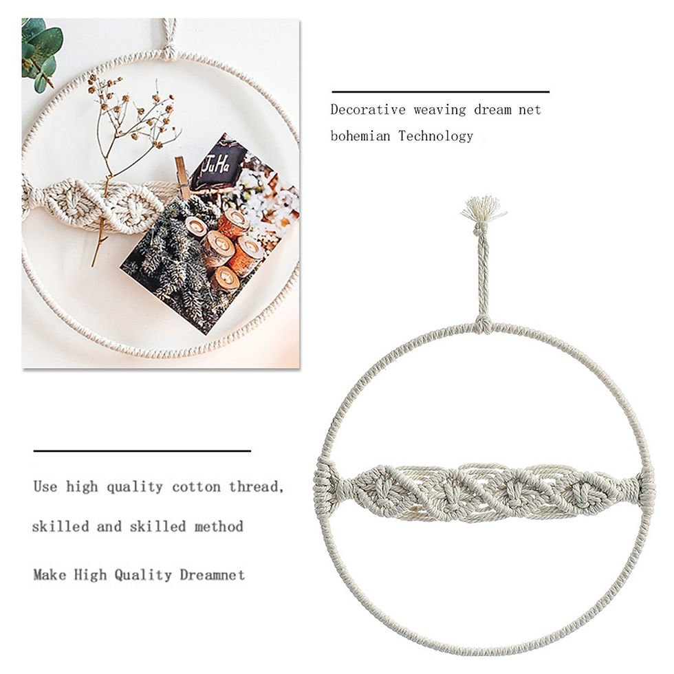Thumbnail: Bohemian Dreamcatcher Handmade Woven Cotton Rope Macrame Wall Dried Flowers 