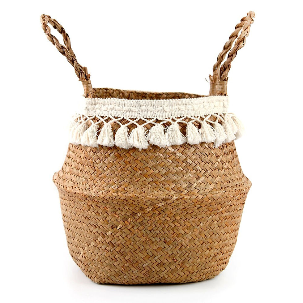 Thumbnail: Home Organizer Plant Basket Woven Wicker Basket Handmade Boho Decor 