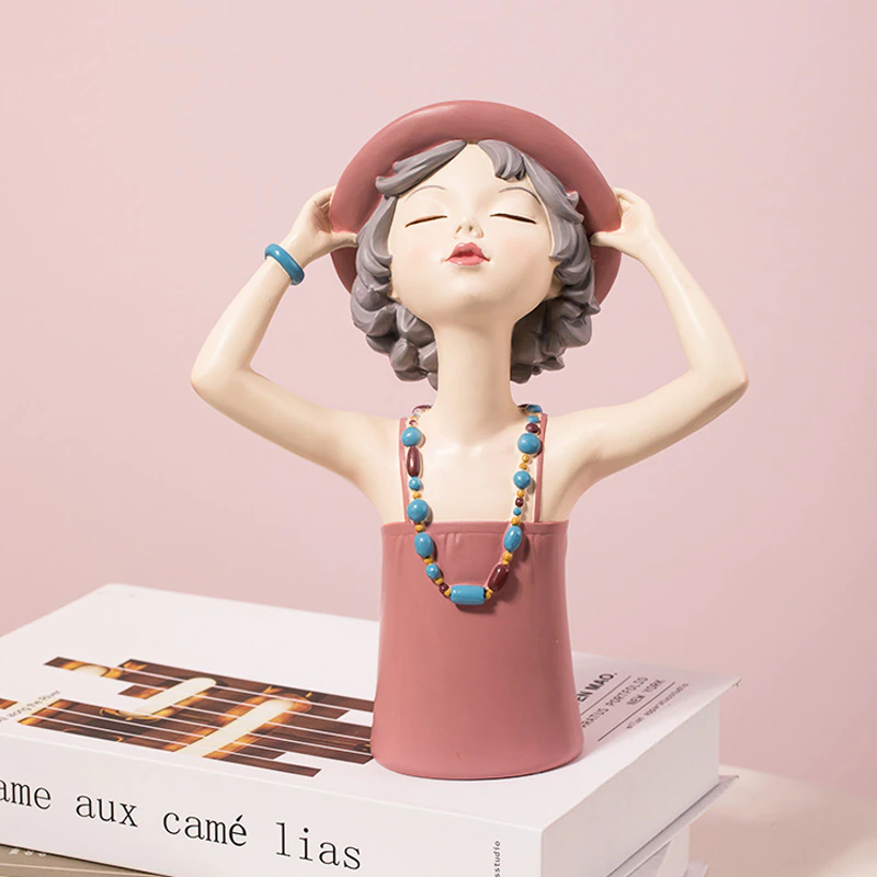 Thumbnail: ARTLOVIN Creative Sunny Girl Figurine Summer  Modern Yellow Girl Sculptures 