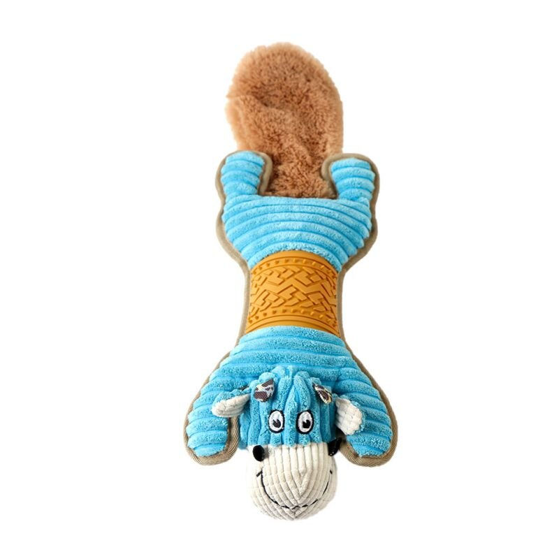 Thumbnail: Pet Toys with Squeaker Plush Donkey Dog Chew Toy 