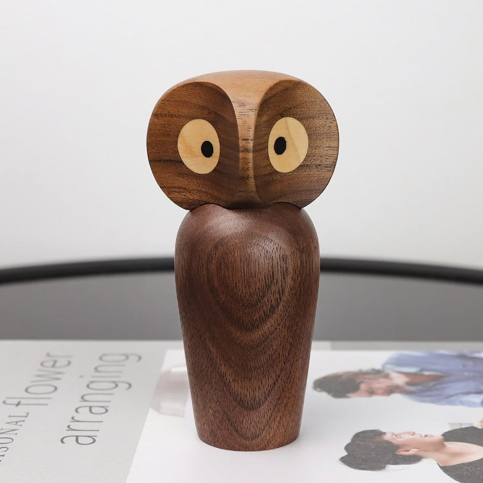 Thumbnail: New Arrival Creative Nordic Denmark Solid Wooden Owl Ornament Home Decoration
