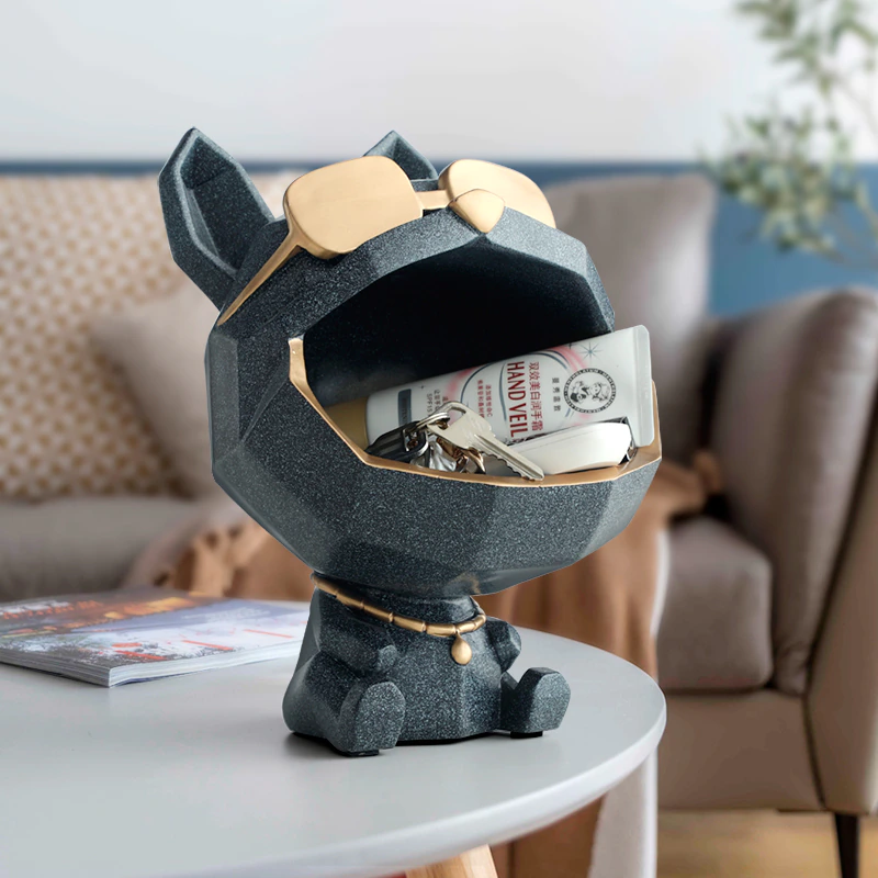 Thumbnail: Cool Dog Figurine Big Mouth Dog  Storage Box Home Decoration Ornamental Resin