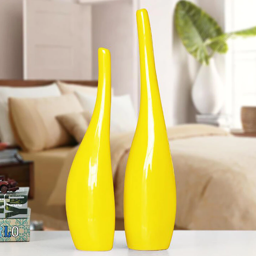 Thumbnail: 2Pcs Flower Vase Decoration Creative Home Ceramic Crafts Vases