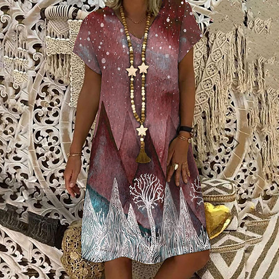 Thumbnail: Summer Women Floral Casual Dress Short Sleeve V Neck Elegant Dresses For Women