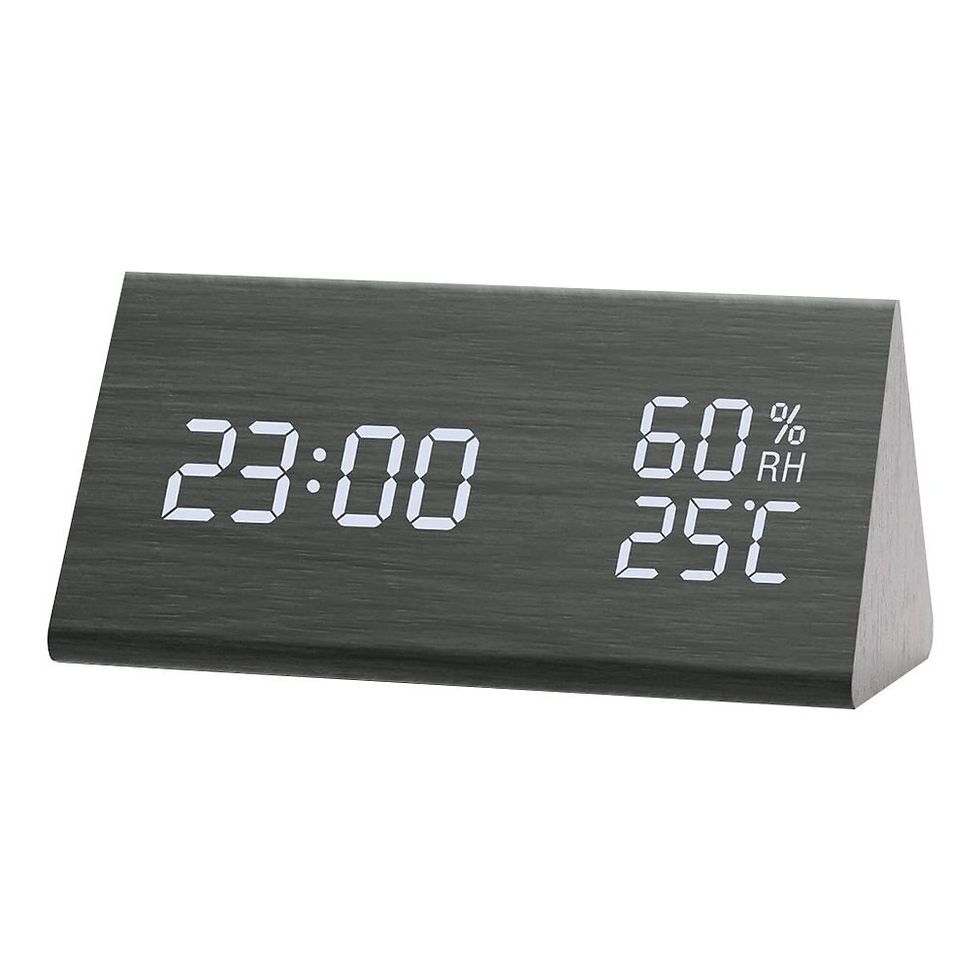 Thumbnail: Multicolor Sound Control Wooden Wood Square LED Alarm Clock