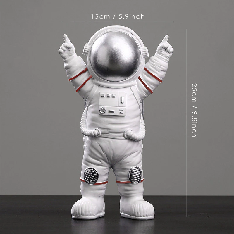Thumbnail: Resin Astronaut Figurines Fashion Spaceman With Moon Miniatures Cosmonaut Statue