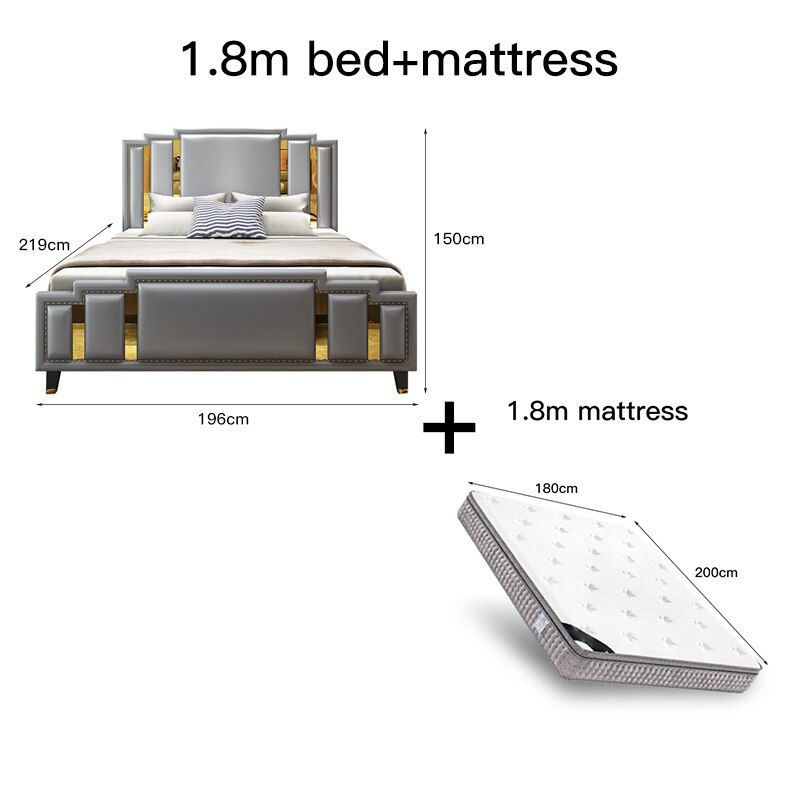 Thumbnail: Luxury Bedroom Bed Furniture Modern Simple Cama Box Lit 2 Person